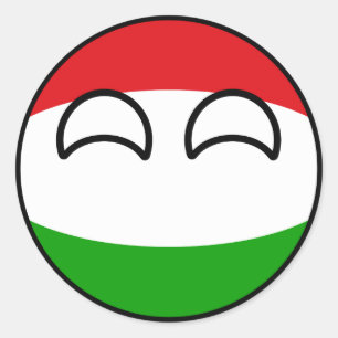 Lustiges neigendes Geeky Ungarn Countryball Runder Aufkleber