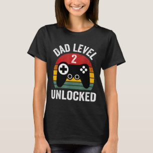 Lustiges Neues Vater-Shirt Vater Level 2 Freigesch T-Shirt