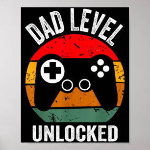 Lustiges Neues Vater-Shirt Vater-Level freigeschal Poster