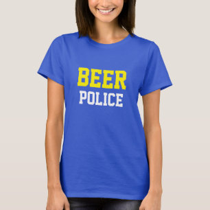 Lustiges Neuheit-College-Style-Design BIERPOLIZIST T-Shirt
