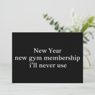 Lustiges Neujahrs-Gym-Mitgliedschaft Fitness Humor Einladung