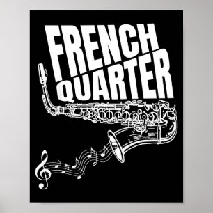 Lustiges New Orleans Mardi Gras Jazz Saxophon Poster