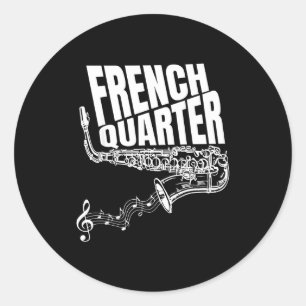 Lustiges New Orleans Mardi Gras Jazz Saxophon  Runder Aufkleber