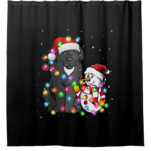 Lustiges Newfoundland-Hund-Weihnachts-T-Shirt Schn Duschvorhang