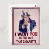 lustiges Nichtraucherzeichen Postkarte (Vorne/Hinten)