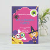 lustiges niedliches Halloween-Party Einladung (Stehend Vorderseite)