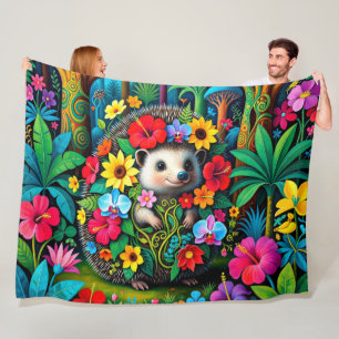 Lustiges niedliches Igel-Tier Fleecedecke