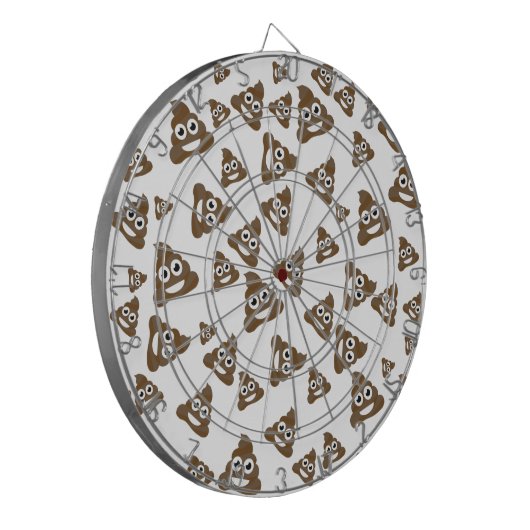 Lustiges niedliches kacken Emoji Muster Dartscheibe (Vorderseite Links)