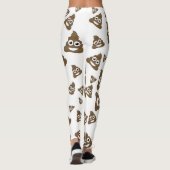 Lustiges niedliches kacken Emoji Muster Leggings (Rückseite)