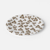 Lustiges niedliches kacken Emoji Muster Pappteller (Schrägansicht)