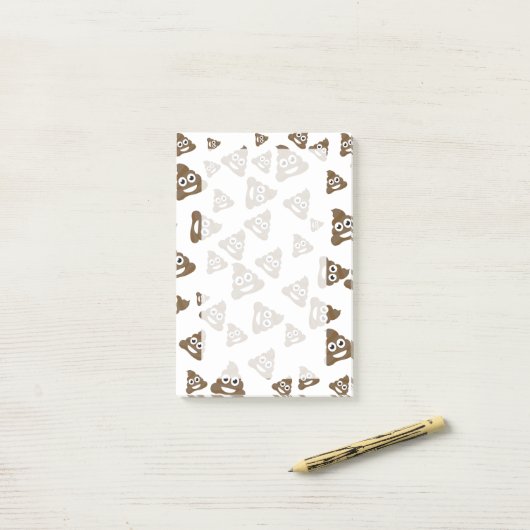 Lustiges niedliches kacken Emoji Muster Post-it Klebezettel (Auf Schreibtisch)