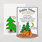 Lustiges niedliches kampieren heraus einladung (Vorne/Hinten)