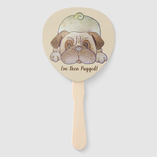 lustiges niedliches Mops-Bogen-Bild mit lustigem S Fächer (Rückseite)