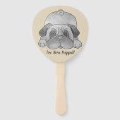 lustiges niedliches Mops-Bogen-Bild mit lustigem S Fächer (Rückseite)