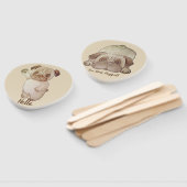 lustiges niedliches Mops-Wellenbild mit lustigem S Fächer (Non-assembled)