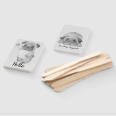 lustiges niedliches Mops-Wellenbild mit lustigem S Fächer (Non-assembled)