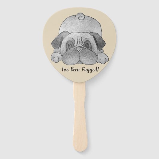 lustiges niedliches Mops-Wellenbild mit lustigem S Fächer (Rückseite)