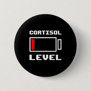 Lustiges niedriges Batterie-Cortisol-Level-geht-zu Button