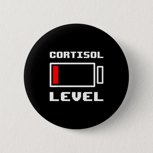Lustiges niedriges Batterie-Cortisol-Level-geht-zu Button (Vorderseite)