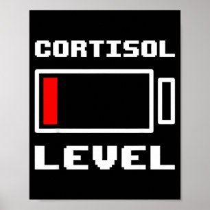 Lustiges niedriges Batterie-Cortisol-Level-läuft-n Poster