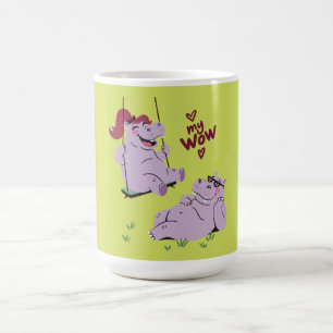 Lustiges Nilpferd-Paar my wow Kaffeetasse