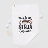 Lustiges Ninja-Kostenüm Halloween-Vektordesign_1 Golfhandtuch (Insitu)