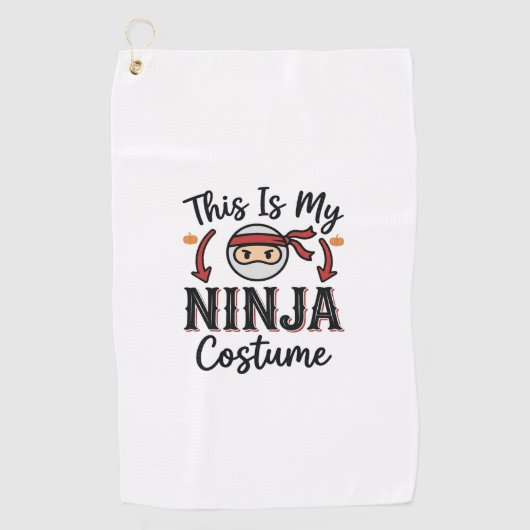 Lustiges Ninja-Kostenüm Halloween-Vektordesign_1 Golfhandtuch (Vorderseite)