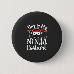 Lustiges Ninja-Kostüm Halloween-Design_1 Button