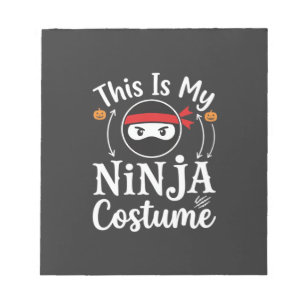 Lustiges Ninja-Kostüm Halloween-Design_1 Notizblock