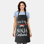 Lustiges Ninja-Kostüm Halloween-Design_1 Schürze (Getragen)