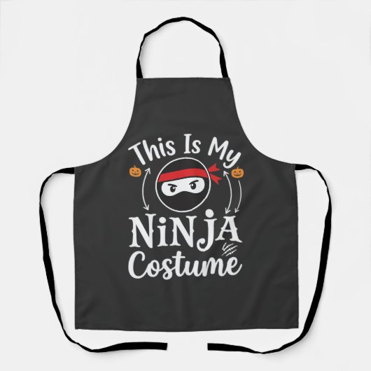 Lustiges Ninja-Kostüm Halloween-Design_1 Schürze (Vorderseite)