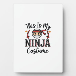 Lustiges Ninja-Kostüm Halloween-Vektordesign_1 Fotoplatte