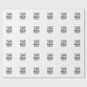 Lustiges Ninja-Kostüm Halloween-Vektordesign_1 Geschenkpapier