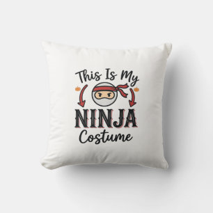 Lustiges Ninja-Kostüm Halloween-Vektordesign_1 Kissen