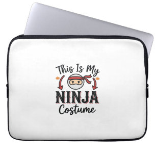 Lustiges Ninja-Kostüm Halloween-Vektordesign_1 Laptopschutzhülle