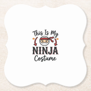 Lustiges Ninja-Kostüm Halloween-Vektordesign_1 Untersetzer