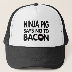 Lustiges Ninja Schwein lehnt Speck ab Truckerkappe