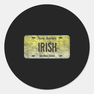 Lustiges Nj State Vanity Nummernschild Iri-Shirt Runder Aufkleber