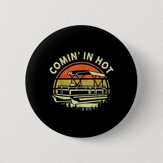 Lustiges ntoon Boot-Vater-Shirt Coming In Hot Capt Button (Vorderseite)