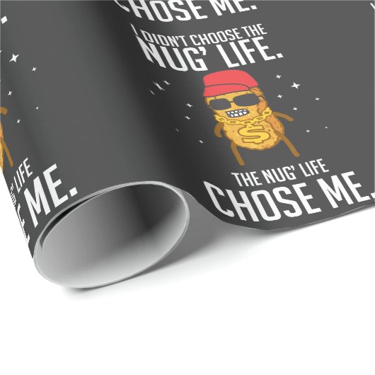 Lustiges Nug Leben-Entwurfs-Huhn-Nugget Geschenkpapier (Rolleneckpunkt)