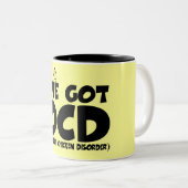 Lustiges OCD Huhn Zweifarbige Tasse (VorderseiteRechts)