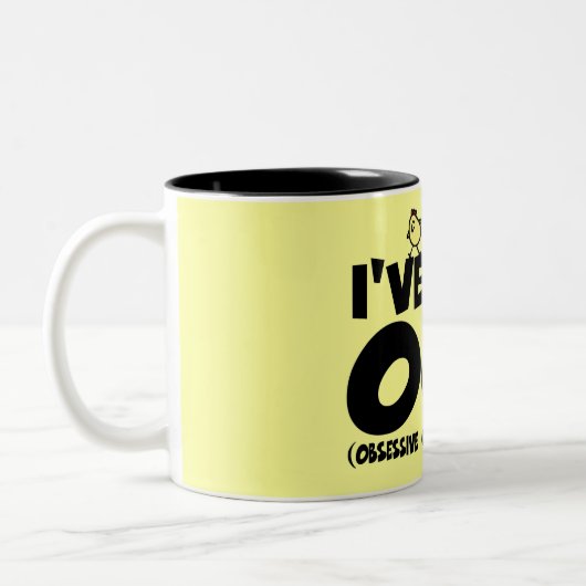 Lustiges OCD Huhn Zweifarbige Tasse (Links)