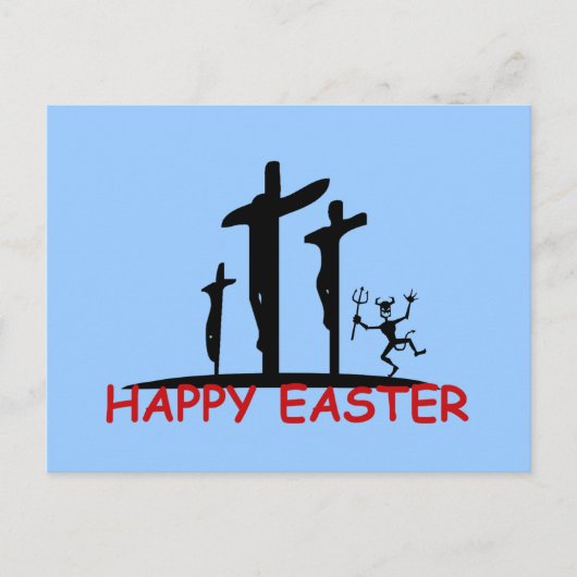 Lustiges offensives Satan Feiertagspostkarte (Vorderseite)