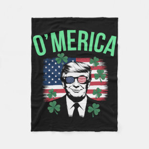 Lustiges O'merica Amerikanische Flagge Donald Trum Fleecedecke