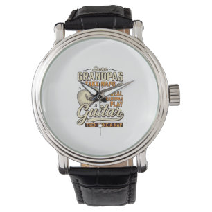 Lustiges Opa-Gitarre Vintage-Gravur-Shirt-Design Armbanduhr
