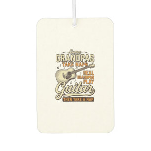 Lustiges Opa-Gitarre Vintage-Gravur-Shirt-Design Autolufterfrischer