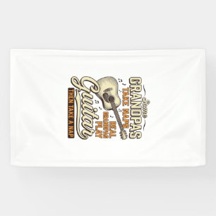 Lustiges Opa-Gitarre Vintage-Gravur-Shirt-Design Banner