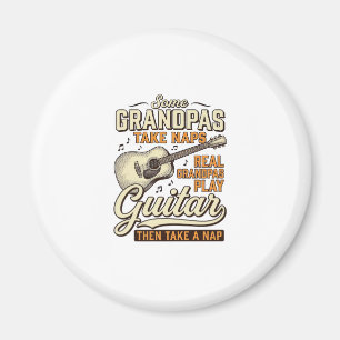 Lustiges Opa-Gitarre Vintage-Gravur-Shirt-Design Magnet