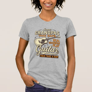 Lustiges Opa-Gitarre Vintage-Gravur-Shirt-Design T-Shirt