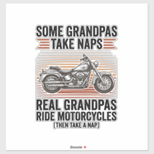 Lustiges Opa-Motorrad Vintage-Gravur T-Shirt Aufkleber